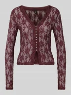 Sukienki - Bluzka z długim rękawem o kroju slim fit z półprzezroczystego materiału model ‘ALBA’ - miniaturka - grafika 1