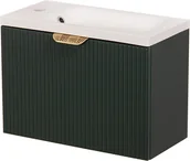 Szafki łazienkowe - Szafka łazienkowa wisząca z umywalką zielony mat 50 cm Fresco Gante - miniaturka - grafika 1