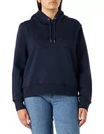 Bluzy damskie - GANT Damska bluza z kapturem Reg Tonal Shield, niebieski (Evening Blue), XS - miniaturka - grafika 1