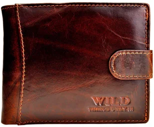 Brązowy SKÓRZANY Portfel Męski ZAPINKA Poziomy Młodzieżowy ELEGANCKI Wild ! - Portfele Brązowy SKÓRZANY Portfel Męski ZAPINKA Poziomy Młodzieżowy ELEGANCKI Wild ! - Portfele - miniaturka - grafika 1