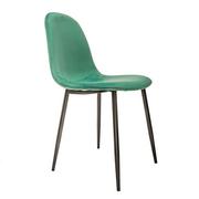 Krzesła - Krzesło tapicerowane, czarne nóżki, 43x52x89 cm, zielony - miniaturka - grafika 1