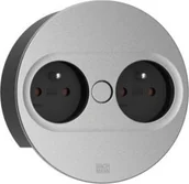 Gniazdka elektryczne - Bachmann BACHMANN TWIST 2 2xUTE 2.0m AEH srebrny okrągły - miniaturka - grafika 1