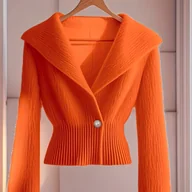 Swetry damskie - TEMU Bluzka Damska z Dekoltem w Serek i Wąskim Krojem - Miękki Poliester, Długi Rękaw na Guziki, Elegancki Design w Jednokolorze do Noszenia przez - miniaturka - grafika 1