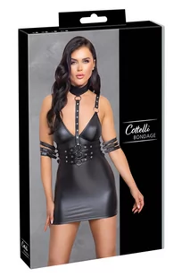 Cotelli dress bondage - Sukienka z obrożą i kajdankami, Czarny Wariant/Rozmiar: XL  << DYSKRETNIE   |   DOSTAWA 24h   |  GRATISY - Sukienki - miniaturka - grafika 7