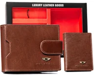 Portfele - Peterson zestaw na prezent dla Mężczyzny portfel skórzany etui na karty brelok - miniaturka - grafika 1