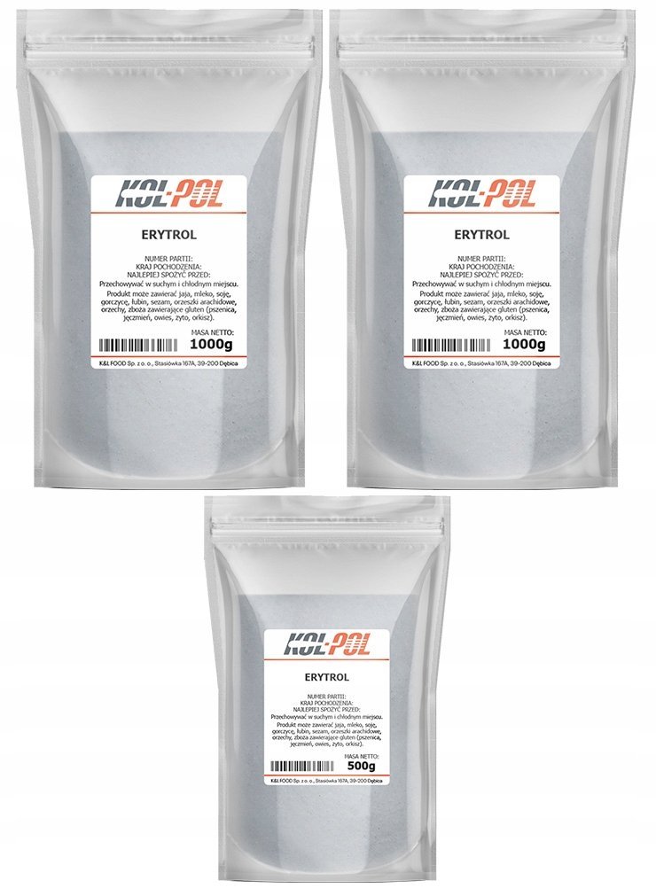 ERYTROL 2,5kg Erytrytol Naturalny słodzik 0 kalorii Zamiennik cukru Kol-Pol