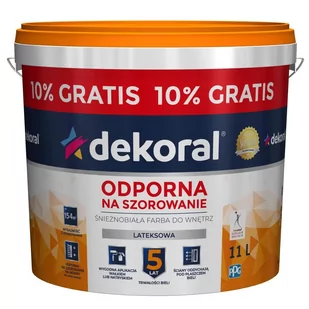 Farba lateksowa Dekoral Akrylit W biała 10 l+10% - Farby wewnętrzne - miniaturka - grafika 1