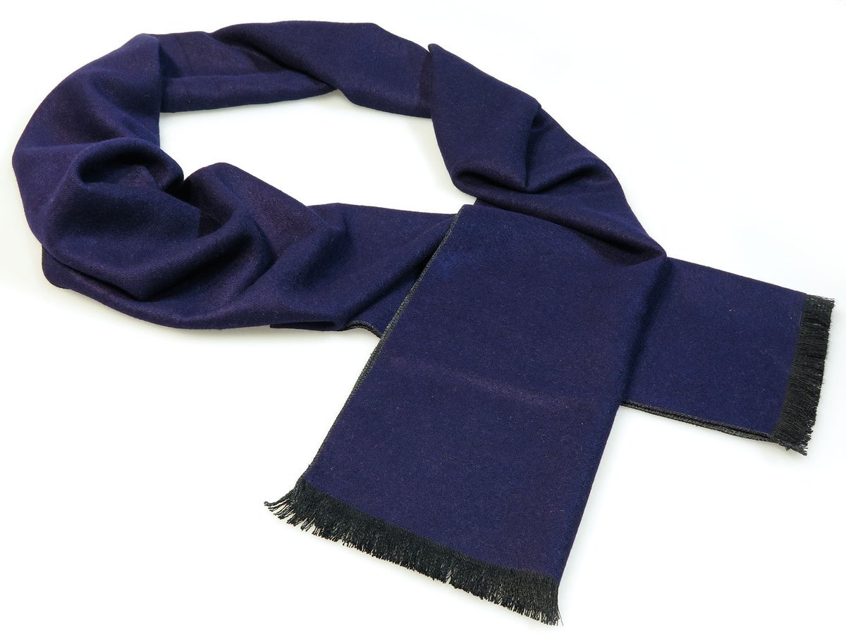 Granatowo-szary szalik męski R36