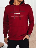 Bluzy męskie - Bluza męska z nadrukiem bordowa Dstreet BX5707-XXL - miniaturka - grafika 1