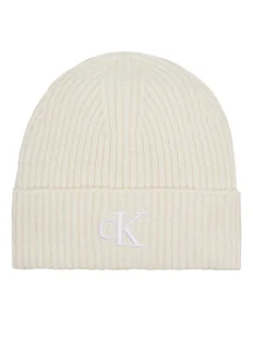 Calvin Klein Jeans Czapka Thick Embroidery Beanie K60K612321 Écru - Czapki damskie - miniaturka - grafika 1