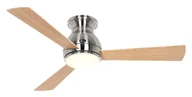 Wentylatory sufitowe - Energooszczędny wentylator sufitowy z oświetleniem LED i pilotem Eco Pallas chromowane łopatki klon / buk 116 cm - miniaturka - grafika 1
