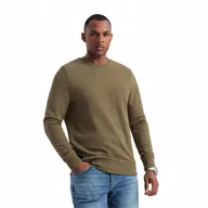 Bluzy męskie - Bawełniana męska dresowa bluza BASIC oliwkowa V2 OM-SSBN-0159 XL - miniaturka - grafika 1