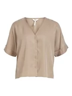 Koszule damskie - Object Koszula damska z krótkim rękawem, Fossil, 34 - miniaturka - grafika 1