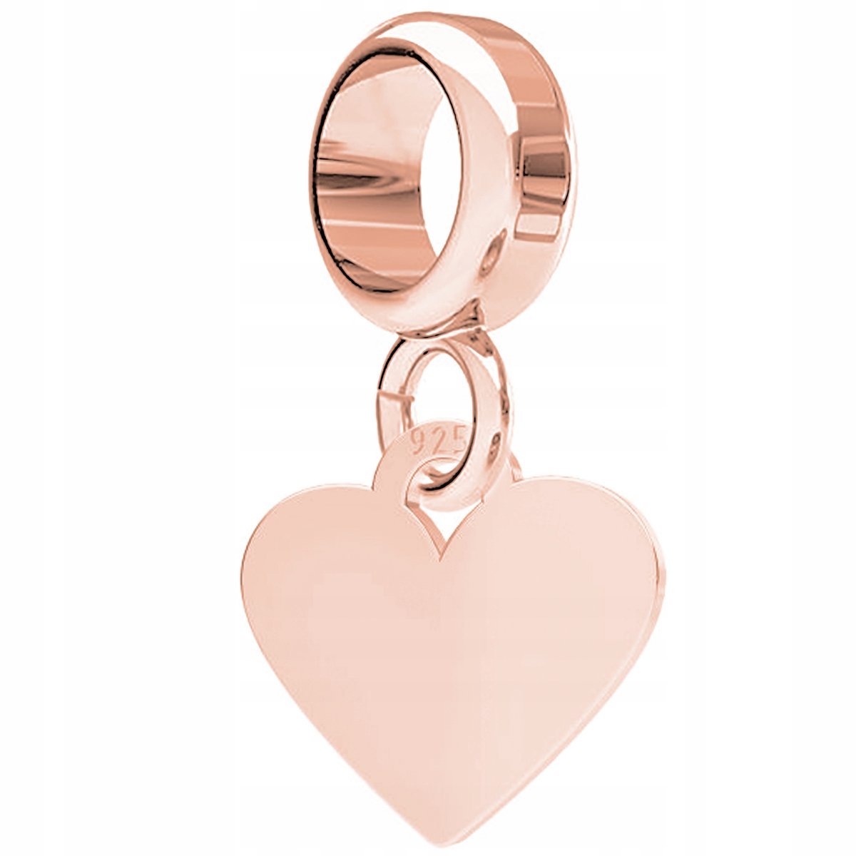 Charms Mini Serce różowe złoto S925