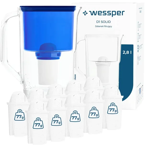 Dzbanek filtrujący Wessper D1 SOLID 2,8l + 11x filtr aquaclassic