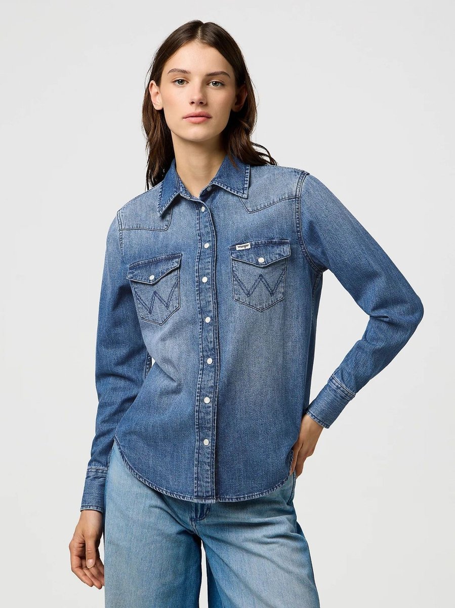 camicie donna wrangler 112373227 heritage light hand