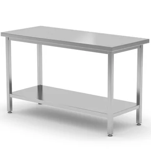 Stół blat roboczy stalowy centralny z półką 80x70x85 cm - Hendi 815830 - Stoły gastronomiczne - miniaturka - grafika 1
