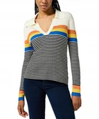 Swetry damskie - Sweter Wrangler RIB KNIT POLO 112356483 Worn White XS - miniaturka - grafika 1