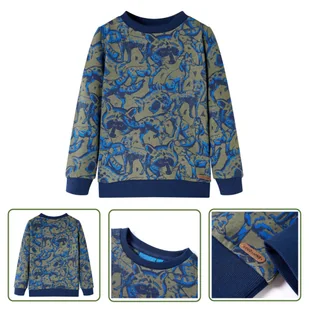 Bluza dziecięca - khaki - 128 - Bluza Dla Dziecka - Bluzy dla dziewczynek - miniaturka - grafika 1