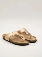 Klapki i japonki damskie - Bellucci Japonki w kolorze złotym - miniaturka - grafika 1