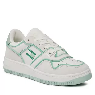 Sneakersy Tommy Jeans Tjw Retro Basket Foam Edge EN0EN02420 Ecru / Jadestone Green MAJ - Półbuty męskie - miniaturka - grafika 1