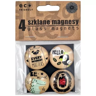 Szklane magnesy z kolorowym nadrukiem 4szt - Ziemia Obiecana - Magnesy - miniaturka - grafika 1