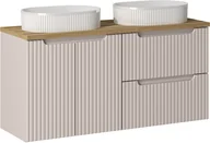 Meble łazienkowe - Zestaw meblowy 120cm z blatem i 2 umywalkami nablatowymi Beyond - miniaturka - grafika 1