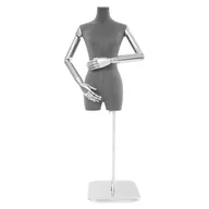 Manekiny wystawowe - 120-210cm Kobieta Manekin Regulowany wolnostojący szary Kobieta Kształt odzieży - miniaturka - grafika 1
