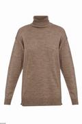 Swetry damskie - Luźny sweter z dzianiny beżowego koloru - miniaturka - grafika 1