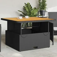 Stoły ogrodowe - Stół ogrodowy, czarny, 110x110x71 cm, polirattan i akacja Lumarko! - miniaturka - grafika 1