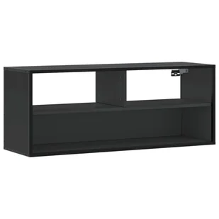 vidaXL Szafka pod TV czarna 100x31x39,5 cm materiał drewnopochodny i metal - Szafki RTV - miniaturka - grafika 1