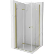 Kabiny prysznicowe - Mexen Lima Duo kabina prysznicowa składana 70x70 cm, transparent, złota - miniaturka - grafika 1