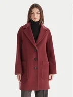 Płaszcze damskie - MAX&Co. Płaszcz wełniany 2526016023200 Bordowy Regular Fit - miniaturka - grafika 1