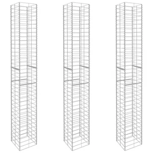 GSTORE Kosze gabionowe 3 szt. galwanizowana stal 25x25x197 cm GS-145088 - Ogrodzenia - miniaturka - grafika 1