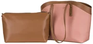 Torebki damskie - Elegancka shopperka ze skóry ekologicznej z insertem — David Jones - miniaturka - grafika 1