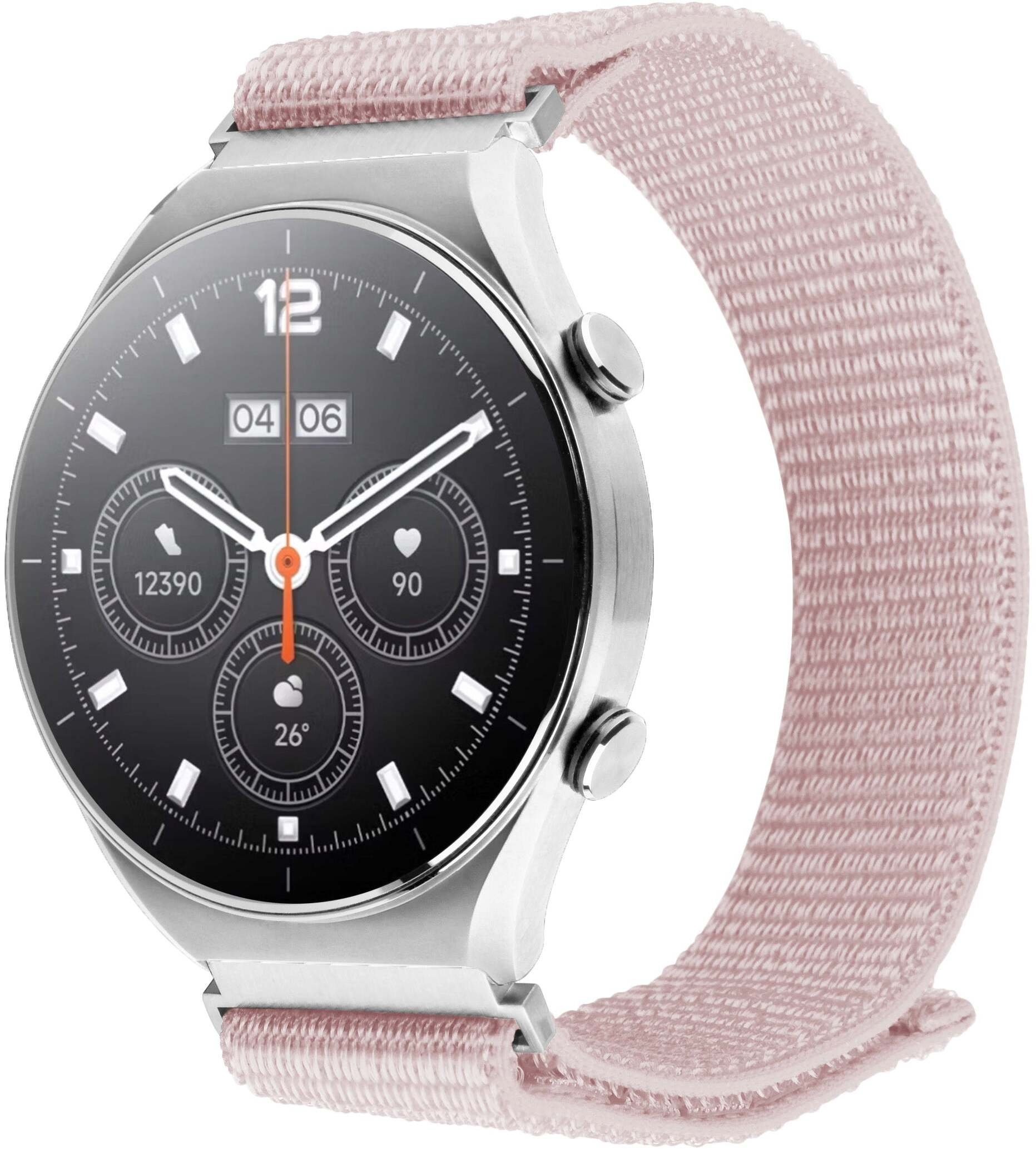 Fixed Nylonowy pasek Sporty Strap z szybkim zwolnieniem 18 mm do smartwatcha, różowo-złoty