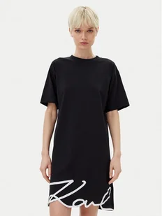 KARL LAGERFELD Sukienka codzienna A1W13001 Czarny Regular Fit - Sukienki - miniaturka - grafika 1