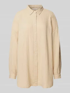 Bluzka o kroju oversized z wykładanym kołnierzem model ‘THYRA’ - Koszule damskie - miniaturka - grafika 1