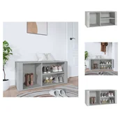 Szafki na buty - vidaXL Stojak na buty betonowy szary 100x35x45 cm materiał drewnopochodny - Stojaki i szafki na buty - miniaturka - grafika 1