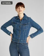 Kurtki damskie - Lee Slim Rider Damska Kurtka Jeansowa Mid Madison L541Qddm-S - miniaturka - grafika 1