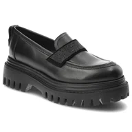 Półbuty damskie - Czarne Półbuty Karino Eleganckie Skórzane Buty - miniaturka - grafika 1