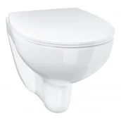 Miski WC - Zestaw Grohe Bau Ceramic Bundle miska WC wisząca bez kołnierza z deską wolnoopadającą biała 39899000 - miniaturka - grafika 1