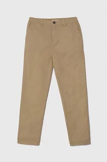 Spodnie i spodenki dla chłopców - Pepe Jeans spodnie dziecięce THEODORE kolor beżowy gładkie - grafika 1