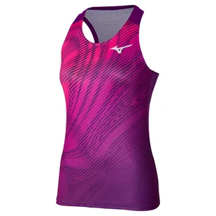 Damski podkoszulek Mizuno Charge Printed Tank Purple Magic S - Koszulki sportowe damskie - miniaturka - grafika 1