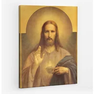 Ikony i obrazy sakralne - Serce Jezusa Chrystusa - obraz polycanvas, 60x80 - miniaturka - grafika 1