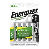 Ładowarki i akumulatory - 4 x akumulatorki Energizer R6/AA Ni-MH 1300mAh Universal - miniaturka - grafika 1