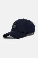 Czapki damskie - Tommy Hilfiger czapka z daszkiem z domieszką wełny kolor granatowy gładka AW0AW16620 - miniaturka - grafika 1