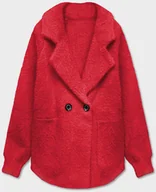 Swetry damskie - KRÓTKA NARZUTKA ALPAKA CZERWONA (CJ65) - MADE IN ITALY - miniaturka - grafika 1