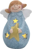 Ozdoby bożonarodzeniowe - Figurka ozdobna świecąca Aniołek niebieski 14 cm - miniaturka - grafika 1