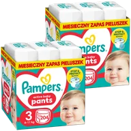 Pieluchy - Zestaw Pampers Pants, pieluchomajtki, rozmiar 3, 6-11 kg, 2 x 204 sztuki - miniaturka - grafika 1